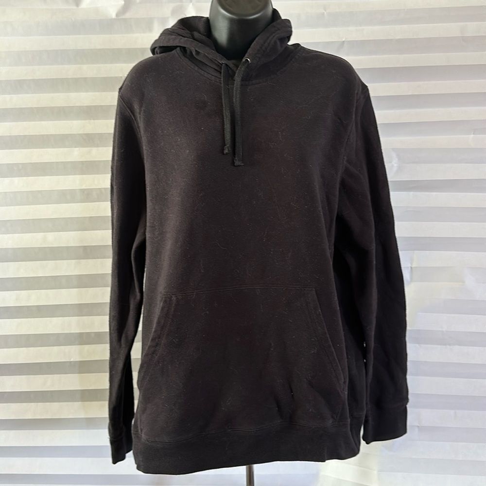 Tek Gear Size M Black Pullover Hoodie Athletic Fleece Sweatshirt Casual
